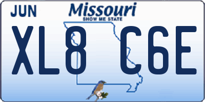MO license plate XL8C6E