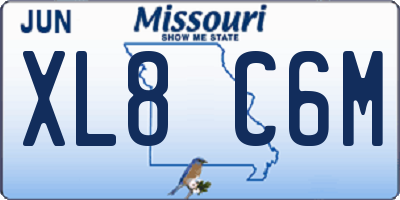 MO license plate XL8C6M