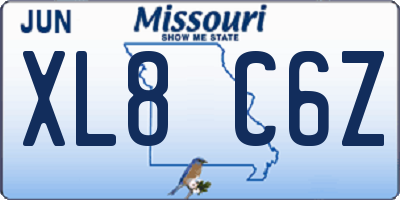 MO license plate XL8C6Z