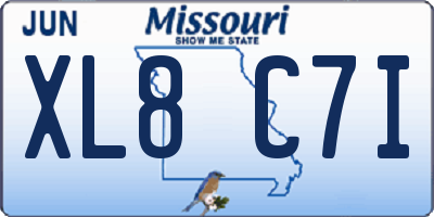 MO license plate XL8C7I