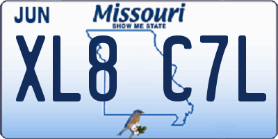 MO license plate XL8C7L