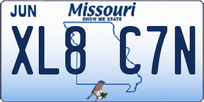 MO license plate XL8C7N