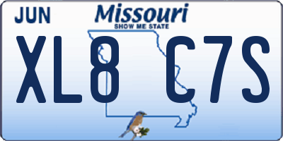 MO license plate XL8C7S
