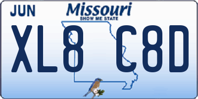 MO license plate XL8C8D