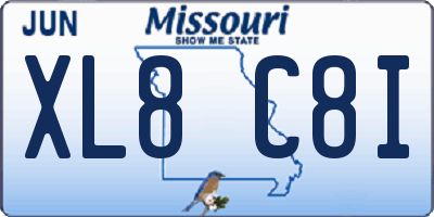 MO license plate XL8C8I