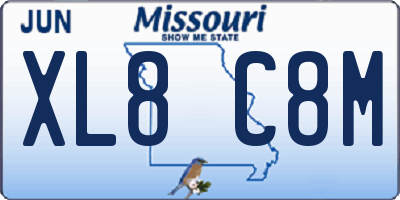 MO license plate XL8C8M