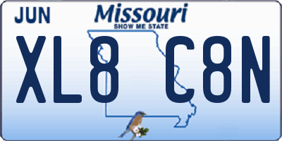 MO license plate XL8C8N