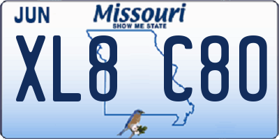MO license plate XL8C8O