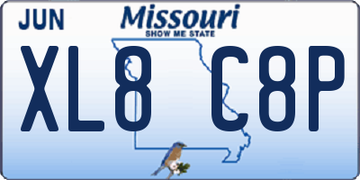 MO license plate XL8C8P