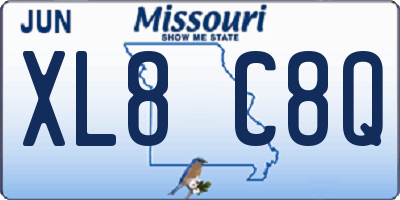 MO license plate XL8C8Q