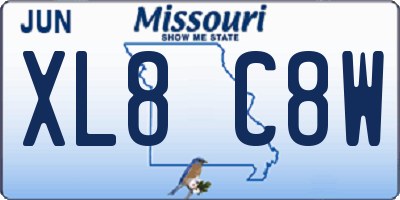 MO license plate XL8C8W