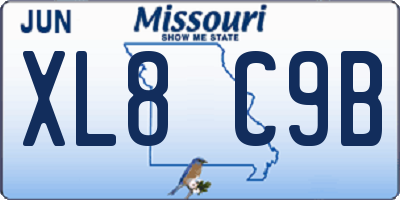 MO license plate XL8C9B