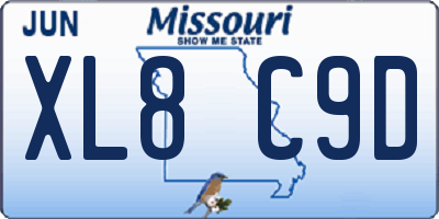 MO license plate XL8C9D