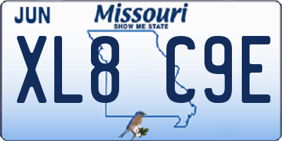 MO license plate XL8C9E