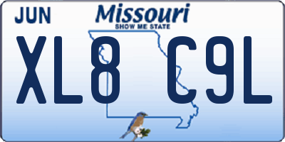 MO license plate XL8C9L