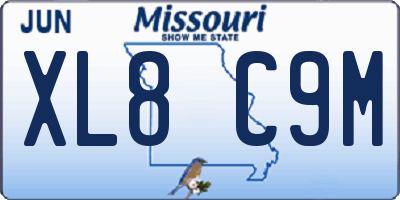 MO license plate XL8C9M