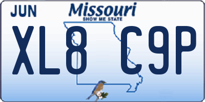MO license plate XL8C9P