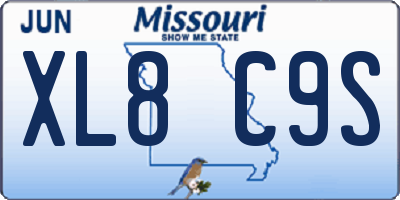 MO license plate XL8C9S