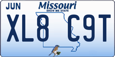 MO license plate XL8C9T