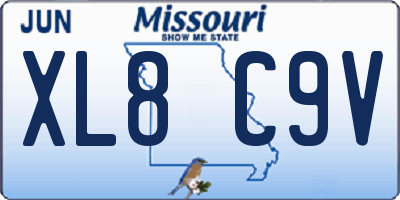 MO license plate XL8C9V
