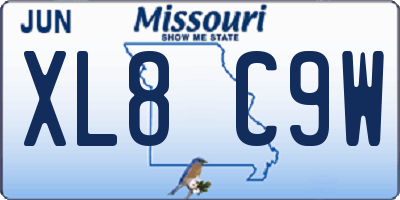MO license plate XL8C9W
