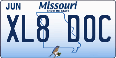 MO license plate XL8D0C