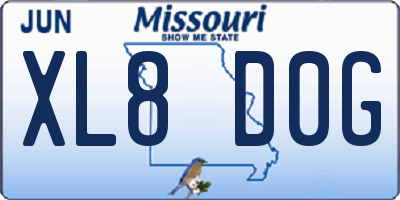 MO license plate XL8D0G