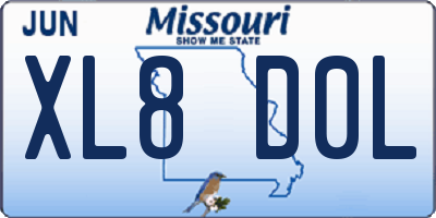 MO license plate XL8D0L