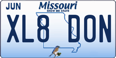 MO license plate XL8D0N