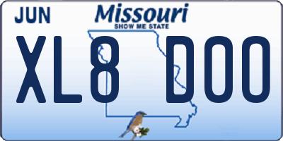 MO license plate XL8D0O