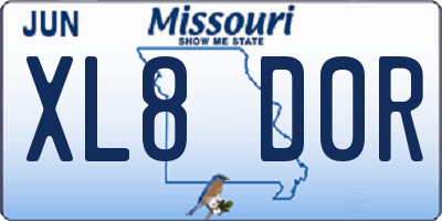 MO license plate XL8D0R