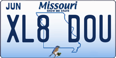 MO license plate XL8D0U