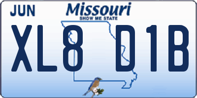 MO license plate XL8D1B