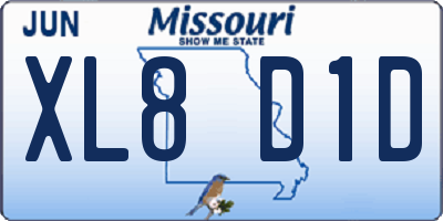 MO license plate XL8D1D