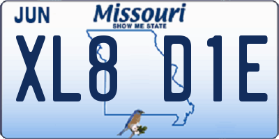 MO license plate XL8D1E