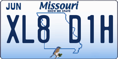 MO license plate XL8D1H