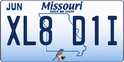 MO license plate XL8D1I