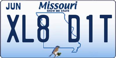 MO license plate XL8D1T