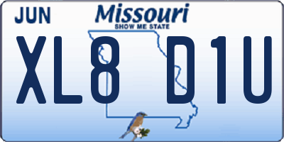 MO license plate XL8D1U