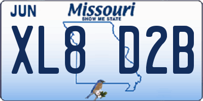 MO license plate XL8D2B