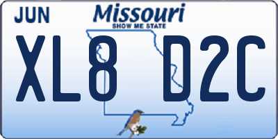 MO license plate XL8D2C