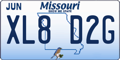 MO license plate XL8D2G