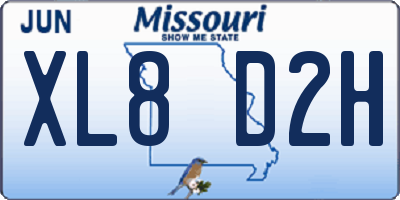 MO license plate XL8D2H