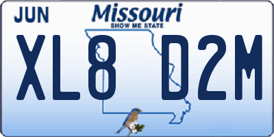 MO license plate XL8D2M