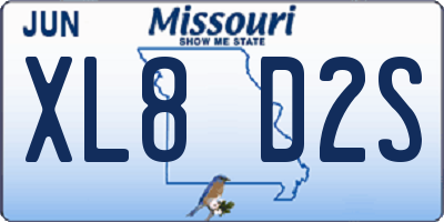 MO license plate XL8D2S