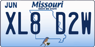 MO license plate XL8D2W