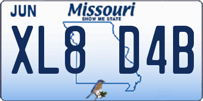 MO license plate XL8D4B