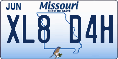 MO license plate XL8D4H
