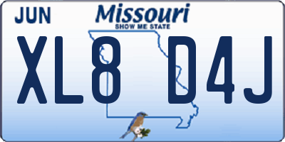 MO license plate XL8D4J
