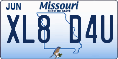 MO license plate XL8D4U